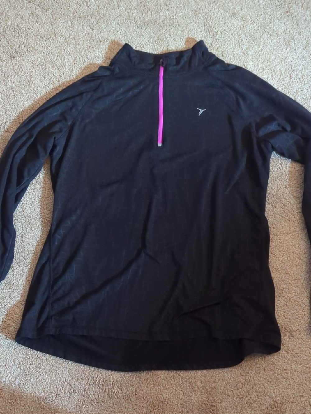 Old Navy Black Long-Sleeve Quarter-Zip Top with Pink Zipper